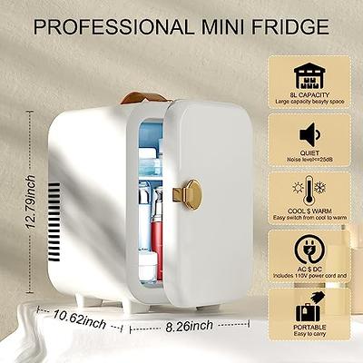 Portable 8L Mini Fridge Cosmetic Beauty Makeup Cooler Refrigerator Food  Heater