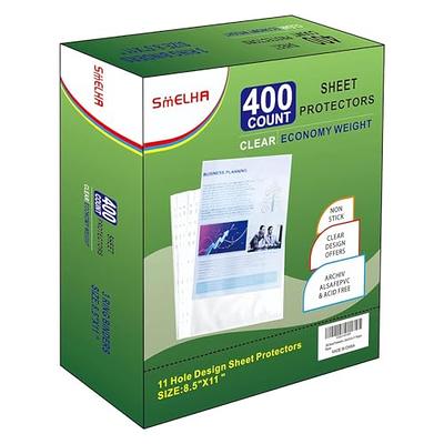 Kakalote Sheet Protectors 100 Pages,A4 11 Holes Punched Pocket