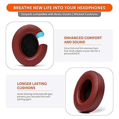 WC Wicked Cushions Replacement Ear Pads for Beats Studio 2 & 3 (B0501,  B0500) Wired & Wireless | Does NOT Fit Beats Solo | Softer PU Leather,  Enhanced
