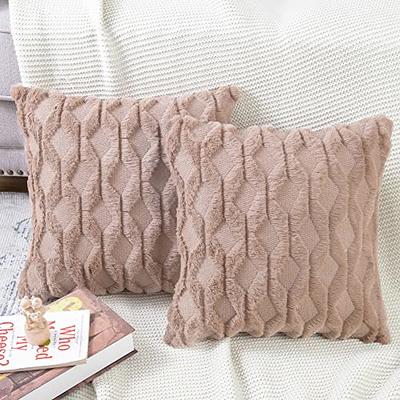 Madizz Pack of 2 Soft Plush Short Wool Velvet Decorative Throw