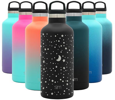 MakerFlo 32oz Hydro Water Bottle - 2 Lids - Powder Coated Black