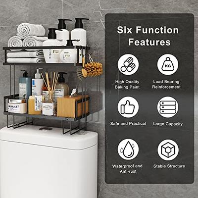 Bathroom Shelf, Punch-free Toilet Storage Rack, Wall-mounted Dust