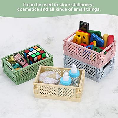 4-Pack Mini Plastic Baskets for Shelf Storage Organizing, Durable