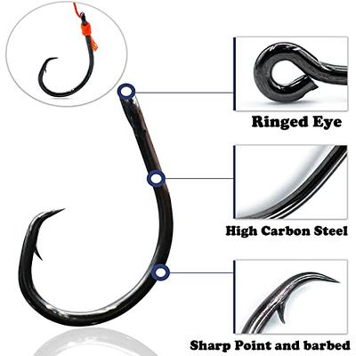 FishTrip Circle Hooks Saltwater 25pcs,in-Line Circle Fishing Hooks