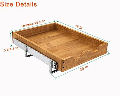 OCG Pull Out Cabinet Organizer 20 W x 21 D, Slide Out Wood Drawer Shelf,  Pull Out Shelves for Base Cabinet Organization in Kitchen, Pantry, Bathroom