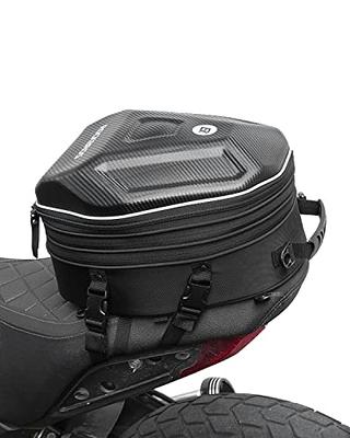 Rhinowalk Motorcycle Tail Bag 19-26L Motorcycle Rear Seat Bag Expandable  Motorbike Helmet Bag with Waterproof Rain Cover Travel Luggage Bag Storage