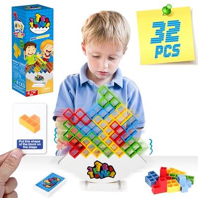 YISOOPEI 32pcs Stacking Toys Balance Building Blocks, Blocks for Kids Ages  4-8, 2 Player Games for Family Games for Kids and Adults,Travel Games