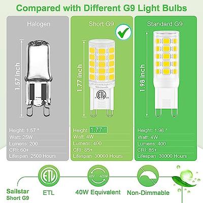Sailstar G9 LED Bulb, 1.77 Inches Height, 4000K Natural White, G9 Bulb 40W  Equivalent, T4 G9