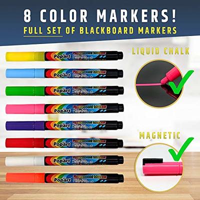 Premium Magnetic Wet/Dry-Erase Blackboard for Refrigerator (Fridge  Chalkboard) - 17.5x13.5 Large Size Black Organizer (Stain Free), 8  Liquid Neon Chalk Markers