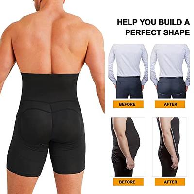 Men Tummy Control Shorts Shapewear High Waist Slimming Body Shaper Girdle  Compression Padded Underwear Boxer Briefs