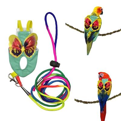 Bird Rope Swing Colorful Perch Climbing Toy for Parrots Budgie Parakeet  Cockatiel Cockatoo Conure (M (10.4 inch)