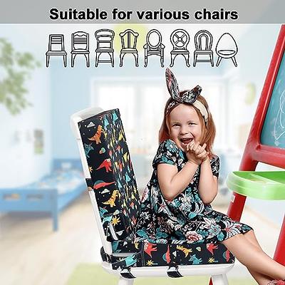 Toddler Booster Seat for Dining Table,4 Inches Washable Double Safer Straps  Non-Slip Bottom Booster Seat Dining for Kids, Portable Travel High Density