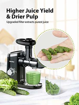 VEVOR Masticating Juicer, Cold Press Juicer Machine, Juice Extractor Maker  with High Juice Yield, Easy to Clean with Brush, for High Nutrient Fruits