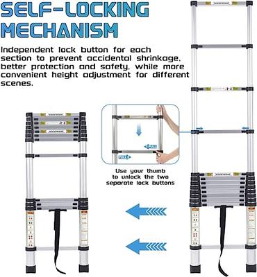  Heavy Duty Telescoping Ladder 6.5FT Aluminum