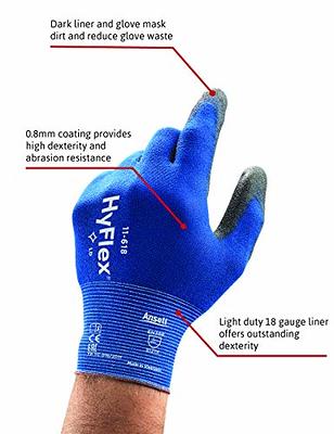 Ansell 11-618 HyFlex General Purpose Gloves,Black/Blue,7,PR