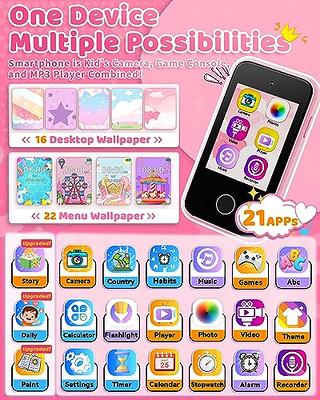  Kids Phone Toys for 3 4 5 6 7 8 Year Olds Girls, Smart Phone  for Kids with Camera MP3 Music Player Games Habits ABCs Touchscreen  Learning Toy Christmas Birthday Gifts