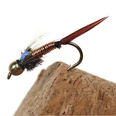 6pcs/Set Brass Bead Head Nymph Flies Fast Sinking Fly Fishing