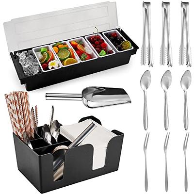 Bar Garnish Tray in Stainless Steel - 6 Compartments