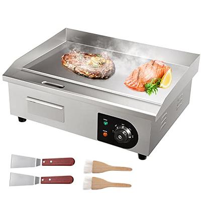 VEVOR Commercial Electric Griddle, 22, 1600W Countertop Flat Top Griddle,  Stainless Steel Teppanyaki Grill w/Non Stick Iron Cooking Plate, 122-572℉  Adjustable Temp Control 2 Shovels & Brushes, 110V - Yahoo Shopping
