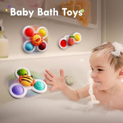 3PCS ALASOU Suction Cup Spinner Toys for 1 Year Old Boy Girl, Spinning Top Toddler Toys Age 1-2, 1 2 Year Old Boy Birthday Gift, Baby Bath  Toys for Kids Ages 1-3
