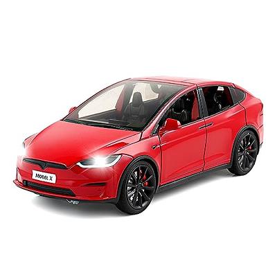  1:24 Scale Tesla Model 3 Alloy Car Model Diecast Toy Vehicles  for Kids, Tesla car Model 3 Gull Wing Door，Pull Back Alloy Car with Lights  and Music,Gifts for Boys and Girls 