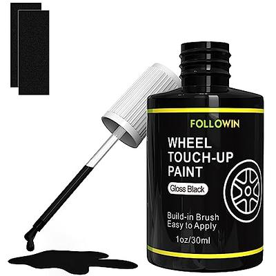 FOLLOWIN Gloss Black Rim Touch Up Paint for Cars, Black Wheel