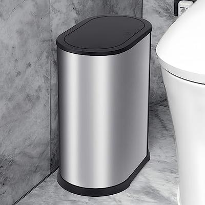 Baosia 12 Liter Black Rectangular Plastic Trash Can Wastebasket