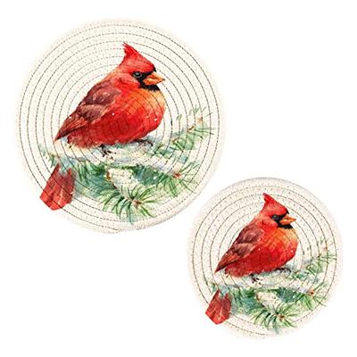 ALAZA Watercolor Red Bird Winter Pot Holders Trivets Set 2 Pcs Trivets  Cotton Potholders Coasters Heat Resistant Round Hot Pads Hot Mats for Cooking  Kitchen Cooking and Baking - Yahoo Shopping