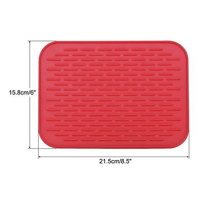 Unique Bargains Silicone Dish Drying Mat Under Sink Drain Pad Red - Yahoo  Shopping