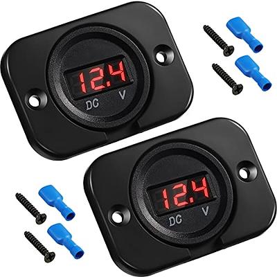 3 in 1 Digital LED car Voltmeter Thermometer Auto Car USB Charger 12V/24V  Temperature Meter Voltmeter Red Light and Green 