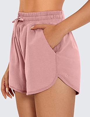 Savings Clearance Womens Shorts, Womens Shorts Summer Elastic Waist Casual  Lightweight with Pockets Summer Athletic Shorts Running Track Shorts Pink