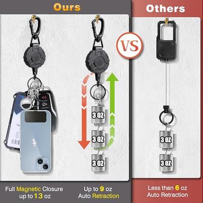 Badge Holder Retractable Clip Heavy Duty Carabiner Badge Reel Keychain with Id  Cards Holder Cool Tactical ID Holder - Yahoo Shopping
