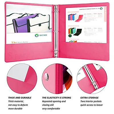 Ctosree 10 Pcs Heavy Duty 3 Ring Binder with 2 Pockets Multicolor Hardcover  Binders Loose Leaf Binder for Letter Size Paper School Office Home, 10  Colors (Simple Color,1.5) - Yahoo Shopping