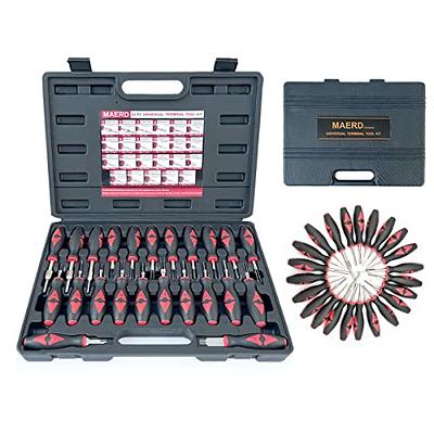  MAQIHAN 76pcs Terminal Removal Tool Kit - Terminal Ejector Kit  Black Electrical Wire Connector Pin Removal Tool Kit Broken Key Extractor  Lock Picking Set Car Depinning Tool Kit Automotive with Box 