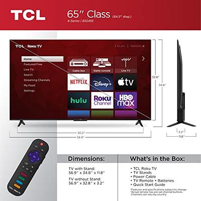 TCL 65 Class 4-Series 4K UHD HDR Roku Smart TV – 65S431 