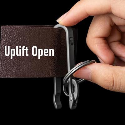 TISUR Belt Loop Keychain,Titanium Key Holder with Detachable Keyring,Gifts for Men