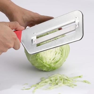 Cabbage Knife Slicer Shredder - Cabbage Shredder for Sauerkraut Coleslaw -  Cabbage Chopper Stainless Steel - Cabbage Cutter with Two Sharp Blades