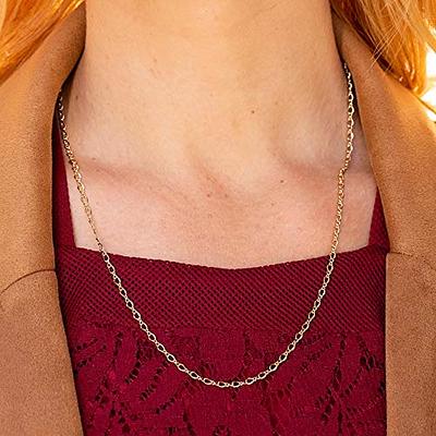 LIFETIME JEWELRY 2.5mm Italian Figaro Chain Necklace 24k Real Gold