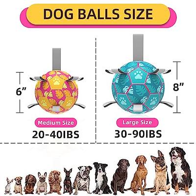 Dog Toys Soccer Ball with Grab Tabs, Interactive Dog Toys for Tug of War,  Puppy Birthday Gifts, Dog Tug Toy, Dog Water Toy, Durable Dog Balls for  Medium & Large Dogs-Pink(8 Inch)