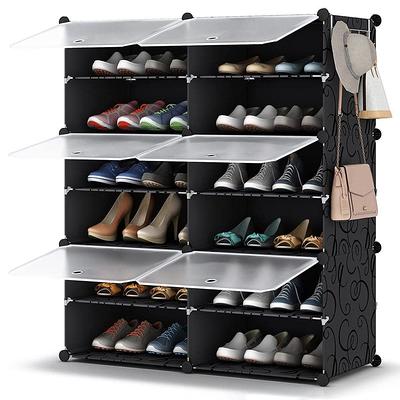 Simplify 55.12 H 24-Pair 8-Tier Black Fabric Shoe Rack - Yahoo Shopping