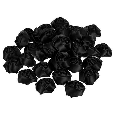 100PCS Mini Artificial Flowers Heads Make Satin Ribbon Roses