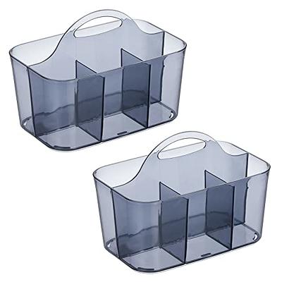 mDesign Plastic Divided Food Storage Container Lid Holder Bin- Smoke Gray