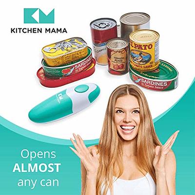 Kitchen Mama One-Touch Electric Can Opener: Auto-Stop, Press and Forget |  Battery Operated, Hands-Free and Portable, Smooth-Edge Cut Perfect for