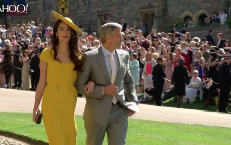 George and Amal Clooney's royal wedding arrival