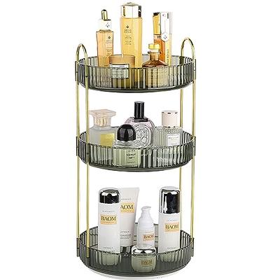 Saclsocs Makeup Skin Care Organizer for Dresser, Perfume Tray, Hair Product  Organizer, 360 Degree Rotating Lazy Susan Cosmetic Storage, Contains a