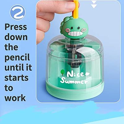 Kawaii Electric Pencil Sharpener Kawaii Adorable for Pupil Student Primary  School Classroom Manual (Pink)