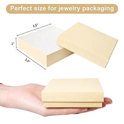 batifine Cardboard Jewelry Gift Boxes, 40 Pack 3.5x3.5x1 Inch, Bulk Cotton  Filled Small Jewelry Boxes with Lids for Necklace Ring Bracelet Earring  Display Box (Brown) - Yahoo Shopping