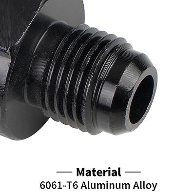 6AN Male to 3/8 Tubing Adapter Fuel Hardline Tube Fitting, 6 AN Flare to  3/8 inch Hard Line Connector Aluminum Black Anodized