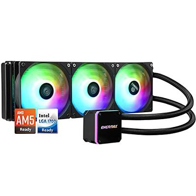 Cooler Master MasterLiquid 360 Atmos ARGB Close-Loop AIO Liquid Cooler,  Customize Pump, Sickleflow Edge PWM Fans, 360mm Radiator, CryoFuze, AMD  Ryzen