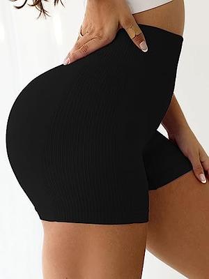 Cut Out Yoga Shorts Women Seamless High Waist Shorts Biker Shorts